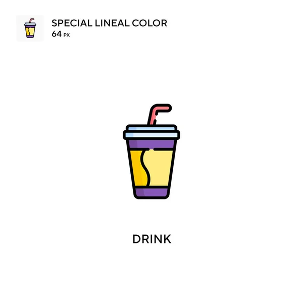 Πιείτε Ειδικό Εικονίδιο Διάνυσμα Χρώματος Lineal Εικονίδια Ποτού Για Την — Διανυσματικό Αρχείο