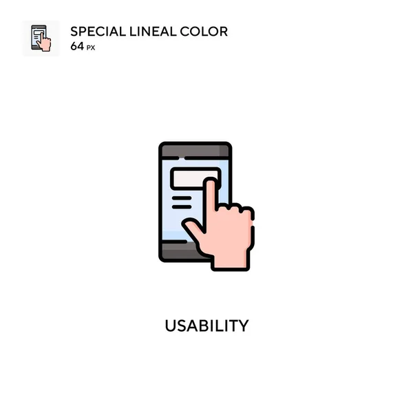 Benutzerfreundlichkeit Spezielles Lineares Farbvektorsymbol Usability Symbole Für Ihr Geschäftsprojekt — Stockvektor