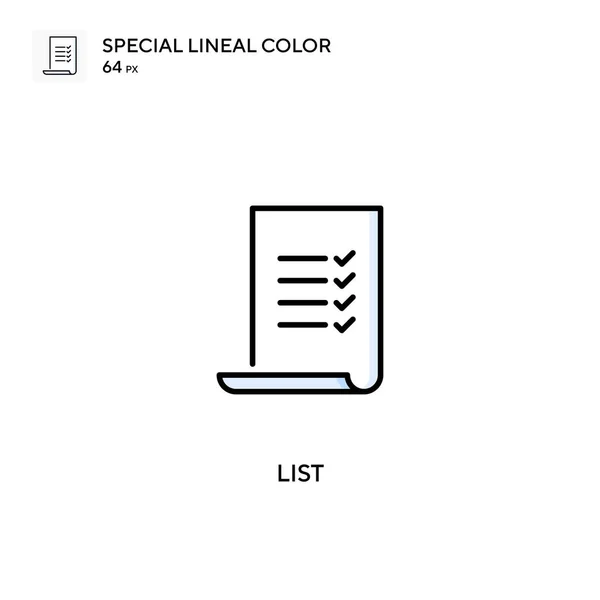 Lista Especial Icono Vector Color Lineal Lista Iconos Para Proyecto — Vector de stock