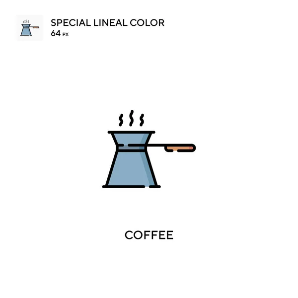 아이콘 Coffee Lineal Color Vector Icon 비즈니스 프로젝트를 아이콘 — 스톡 벡터