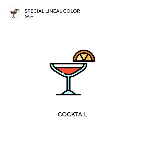 鸡尾酒尾特殊线形彩色矢量图标 您的商业项目的鸡尾酒图标 — 图库矢量图片