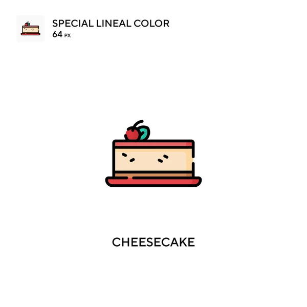 Cheesecake Speciale Lijnkleur Vector Pictogram Cheesecake Iconen Voor Business Project — Stockvector