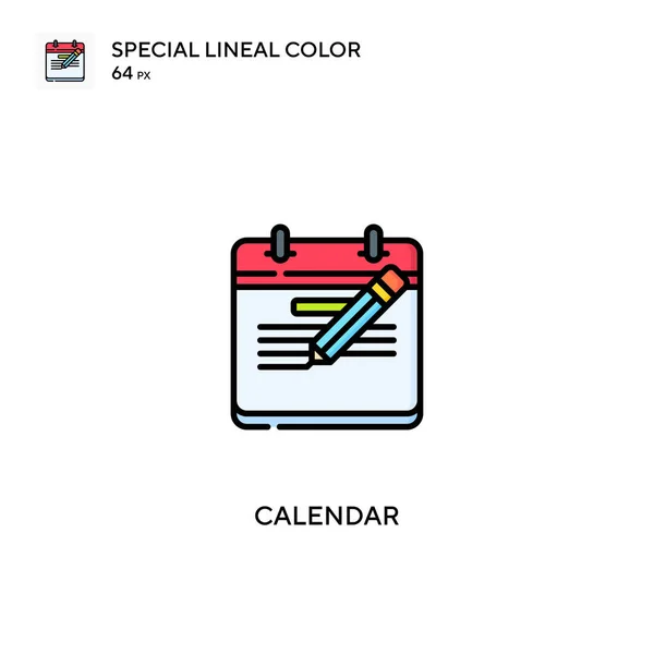 Calendrier Icône Vectorielle Couleur Linéaire Spéciale Icônes Calendrier Pour Votre — Image vectorielle