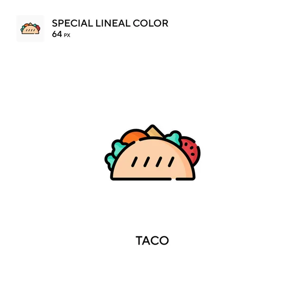 Taco Speciální Lineární Barevný Vektor Ikona Ikony Taco Pro Váš — Stockový vektor