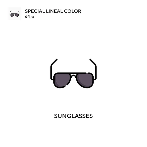 Óculos Sol Ícone Vetorial Cor Linear Especial Óculos Sol Ícones — Vetor de Stock