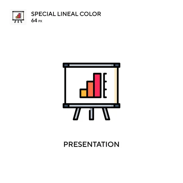 Prezentace Ikona Vektoru Speciální Lineární Barvy Ikony Prezentace Pro Váš — Stockový vektor
