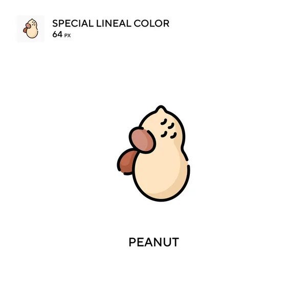 Peanut Icono Especial Vector Color Lineal Iconos Maní Para Proyecto — Vector de stock