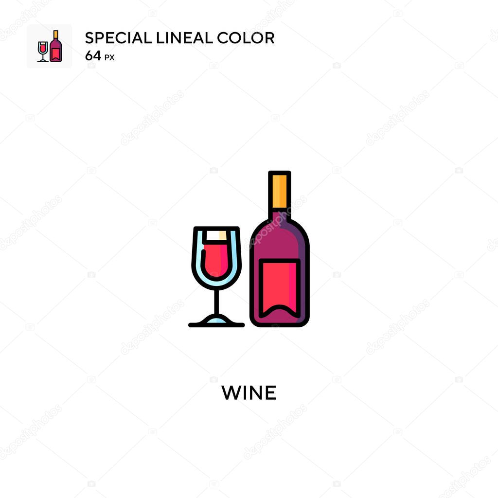 Wine Special lineal color vector icon. Wine icons for your business project