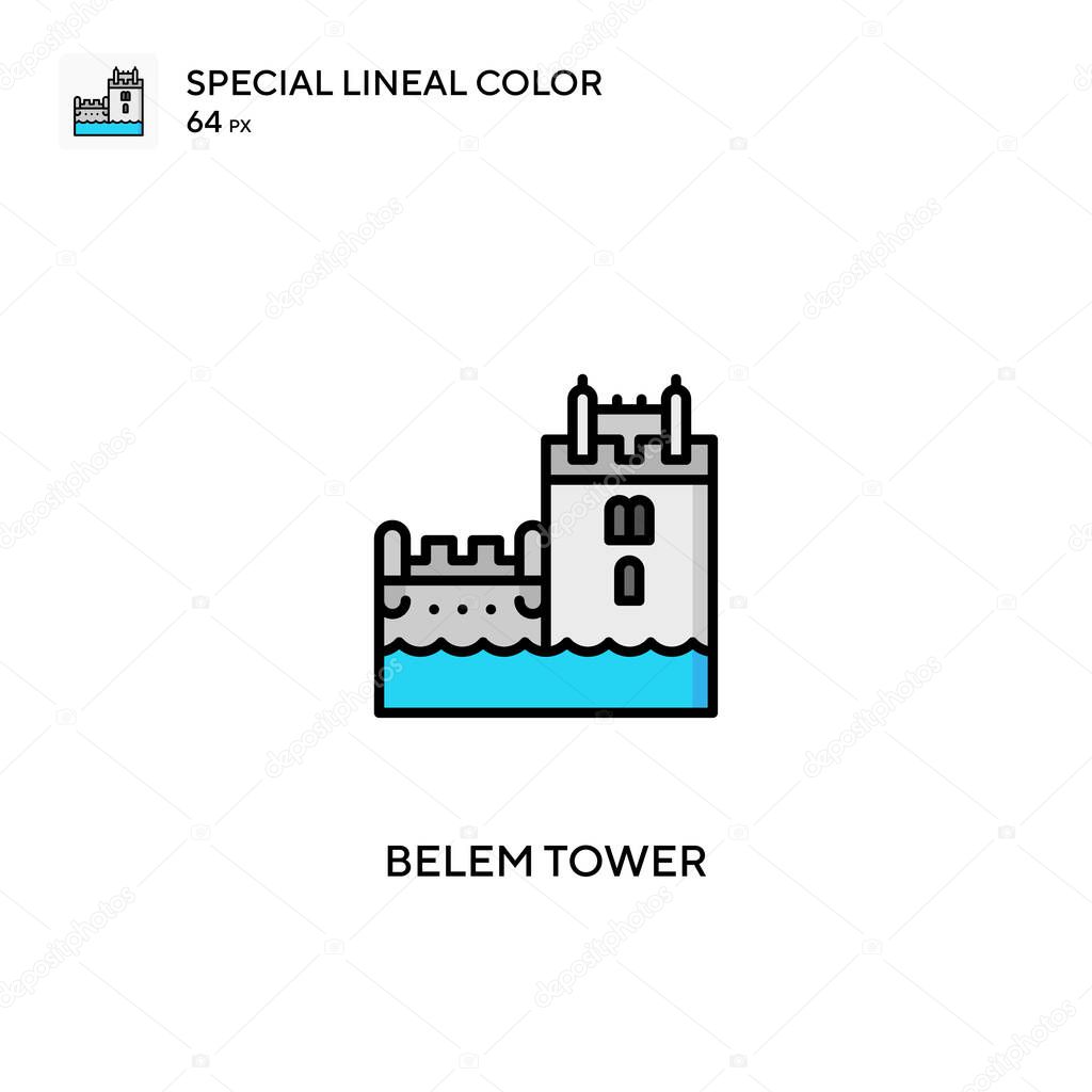 Belem tower Special lineal color vector icon. Belem tower icons for your business project