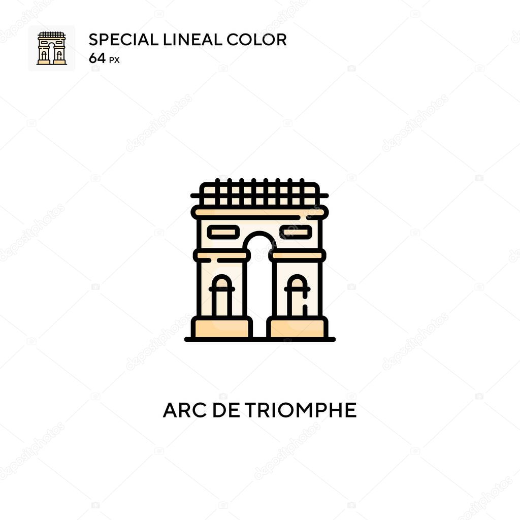 Arc de triomphe Special lineal color vector icon. Arc de triomphe icons for your business project