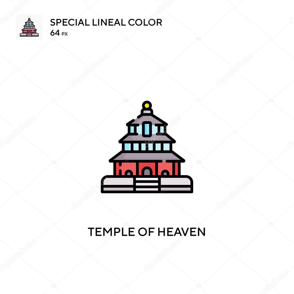 Temple of heaven Special lineal color vector icon. Temple of heaven icons for your business project