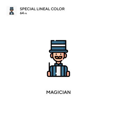 Sihirbaz özel doğrusal renk vektörü simgesi. İş projeniz için sihirbaz simgeleri