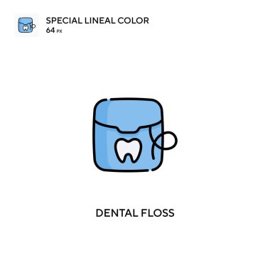 Diş ipi özel doğrusal renk vektörü ikonu. İş projeniz için diş ipi simgeleri