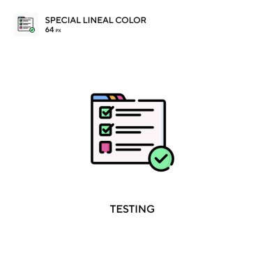 Özel doğrusal renk vektör simgesi test ediliyor. İş projeniz için simgeler test ediliyor