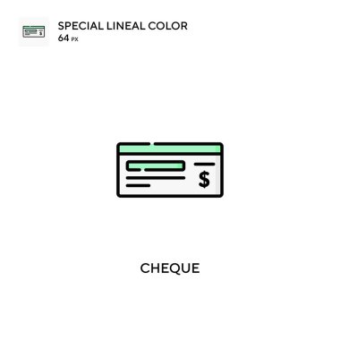 Cheque Special lineal color vector icon. Cheque icons for your business project clipart