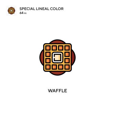 Waffle Özel doğrusal renk vektör simgesi. İş projeniz için gözleme simgeleri