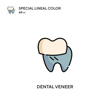 Diş kaplaması. Özel doğrusal renk vektörü ikonu. İş projeniz için diş kaplaması simgeleri