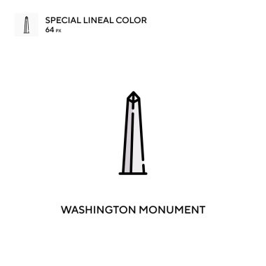 Washington anıtı özel doğrusal renk vektörü ikonu. Washington iş projeniz için anıt simgeleri