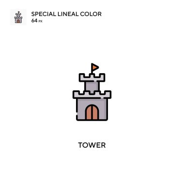 Tower Special Lineal renk vektörü simgesi. İş projeniz için kule simgeleri