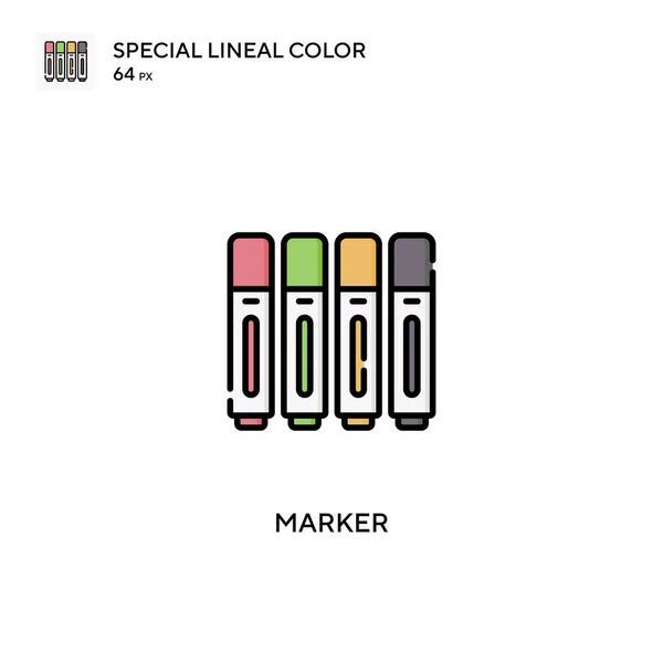Marcador Icono Especial Vector Color Lineal Iconos Marcadores Para Proyecto — Vector de stock