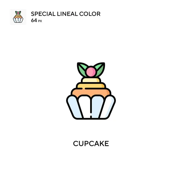 Cupcake Special Linjal Färg Vektor Ikon Cupcake Ikoner För Ditt — Stock vektor
