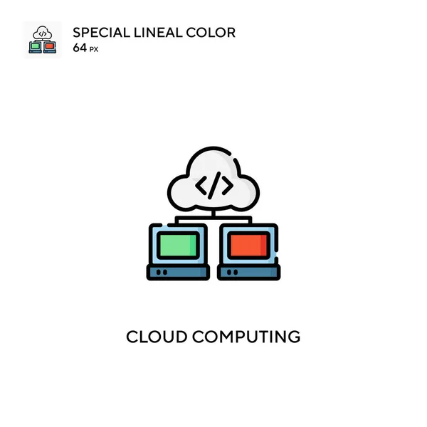 Cloud Computing Special Lineal Color Vector Icon Cloud Computing Icons — Stock Vector