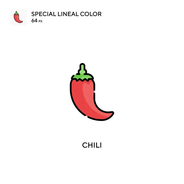 奇利特殊线形彩色矢量图标 您的商业项目的Chili图标 — 图库矢量图片