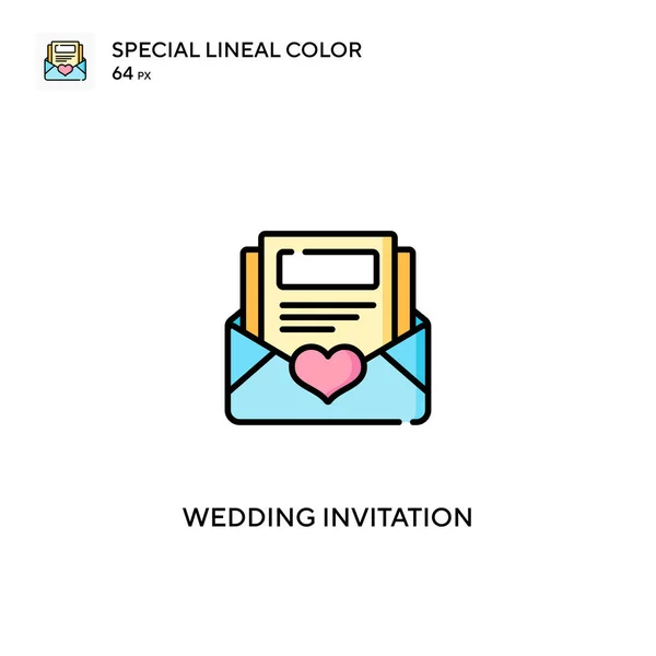 Convite Casamento Ícone Vetorial Cor Linear Especial Ícones Convite Casamento — Vetor de Stock