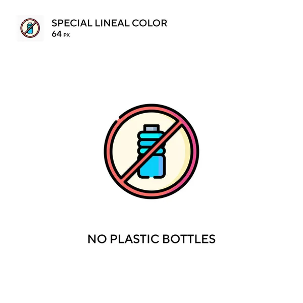 Sin Botellas Plástico Icono Especial Vector Color Lineal Hay Iconos — Archivo Imágenes Vectoriales