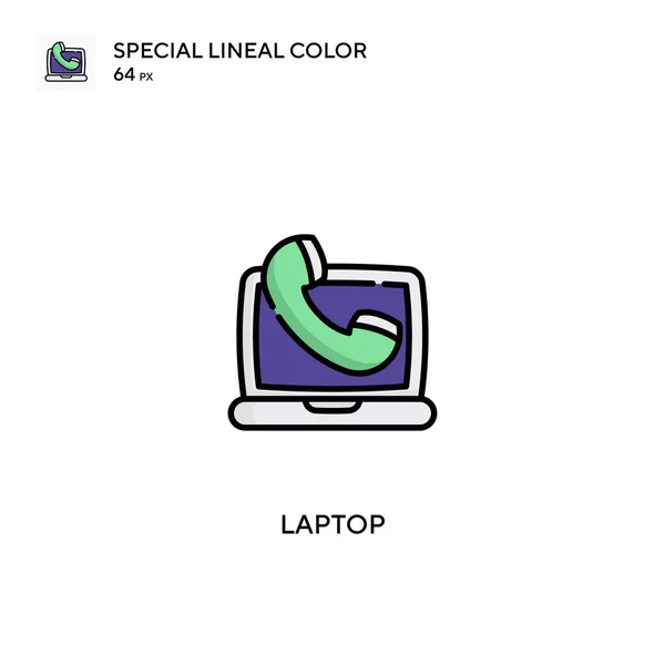 Φορητός Υπολογιστής Ειδικό Εικονίδιο Διάνυσμα Χρώματος Lineal Εικονίδια Laptop Για — Διανυσματικό Αρχείο