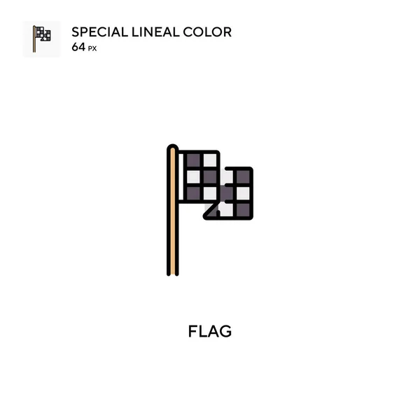 Drapeau Icône Vectorielle Couleur Linéaire Spéciale Icônes Drapeau Pour Votre — Image vectorielle