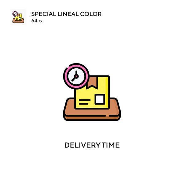 Срок Поставки Специальный Линейный Цветовой Вектор Значок Значки Времени Доставки — стоковый вектор