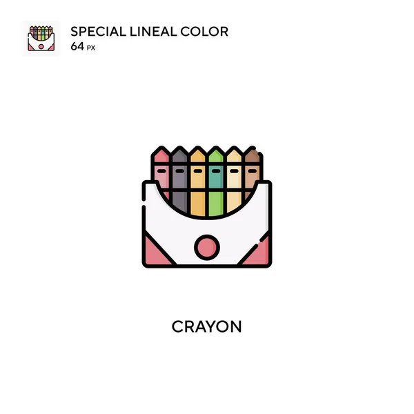 Crayon Ícone Vetorial Cor Linear Especial Ícones Crayon Para Seu — Vetor de Stock