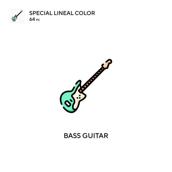 Bass吉他特殊线形彩色矢量图标 Bass吉他图标为您的商业项目 — 图库矢量图片