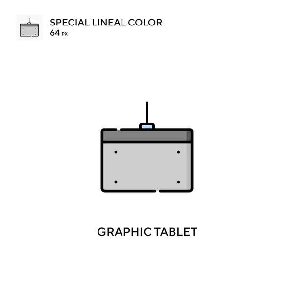 Grafikus Tabletta Speciális Lineáris Színvektor Ikon Grafikus Táblagépek Üzleti Projektjéhez — Stock Vector
