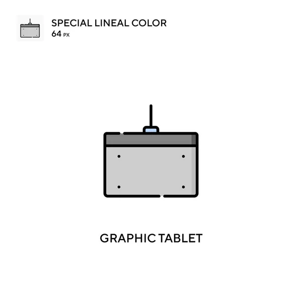 Графічний Планшет Спеціальна Піктограма Лінійного Кольору Графічні Піктограми Планшетів Вашого — стоковий вектор