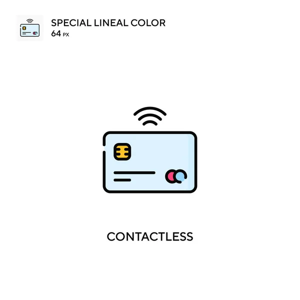 Icono Vector Color Lineal Especial Sin Contacto Iconos Sin Contacto — Vector de stock