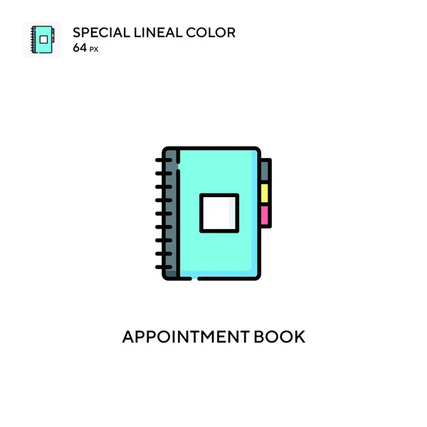 Livre Rendez Vous Special Lineal Color Vector Icon Icônes Carnet — Image vectorielle