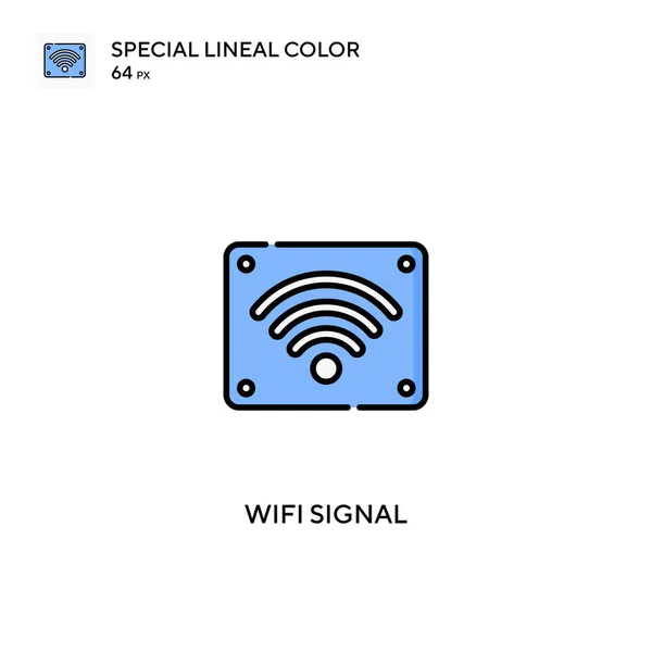 Sinal Wifi Ícone Vetorial Cor Linear Especial Ícones Sinal Para — Vetor de Stock