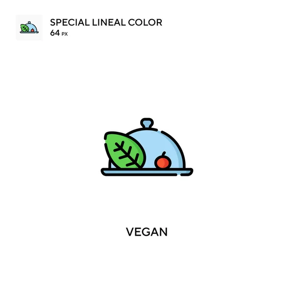 Vegan Ειδικό Εικονίδιο Διάνυσμα Χρώματος Lineal Εικονίδια Vegan Για Την — Διανυσματικό Αρχείο