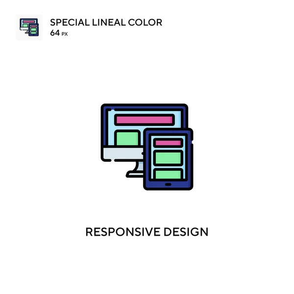 Responsive Design Special Lineal Color Vector Icon Responsive Design Icons — Stock Vector