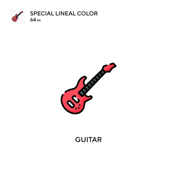 Kytara Speciální Lineární Barevný Vektor Ikony Ikony Kytar Pro Váš — Stockový vektor