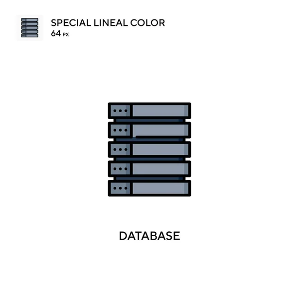 Base Données Icône Vectorielle Couleur Linéaire Spéciale Icônes Base Données — Image vectorielle