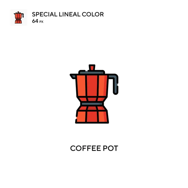 咖啡壶特殊线形彩色矢量图标 您的商业项目用的咖啡壶图标 — 图库矢量图片