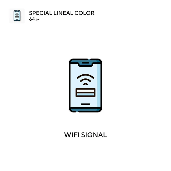 Sinal Wifi Ícone Vetorial Cor Linear Especial Ícones Sinal Para — Vetor de Stock