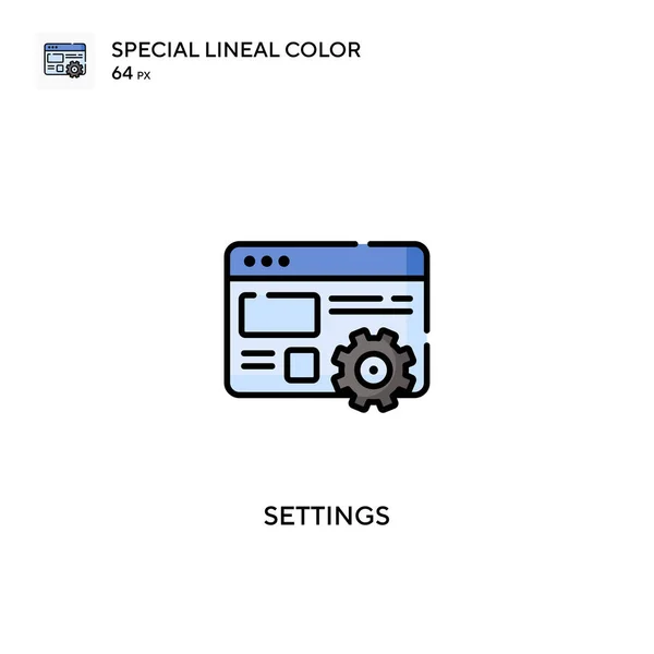 Configuración Icono Especial Vector Color Lineal Iconos Configuración Para Proyecto — Vector de stock