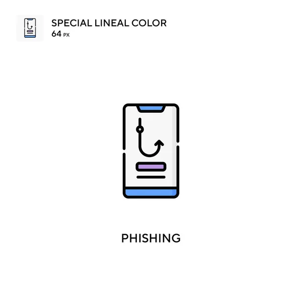 Phishing Speciale Lijnkleur Vector Pictogram Phishing Pictogrammen Voor Business Project — Stockvector