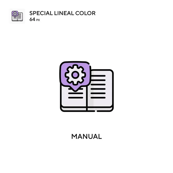 Manual Especial Icono Vector Color Lineal Iconos Manuales Para Proyecto — Vector de stock