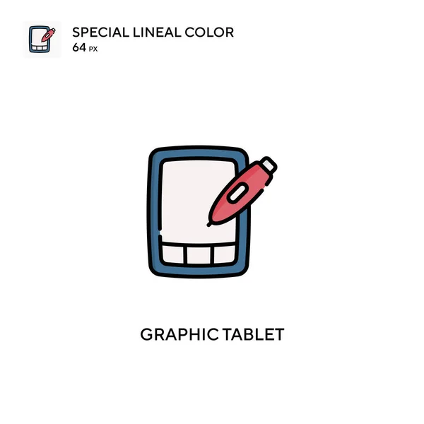 Tableta Gráfica Icono Especial Vector Color Lineal Iconos Tableta Gráfica — Archivo Imágenes Vectoriales