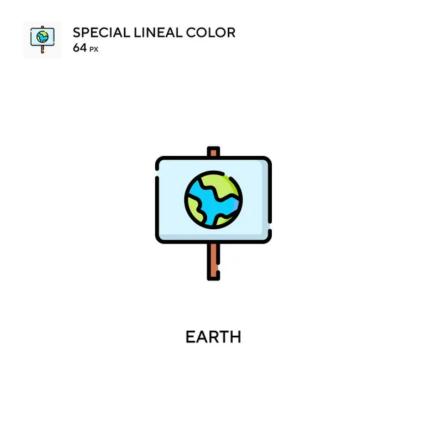 Earth Special Lineal Color Vector Icon Earth Icons Your Business — Stock Vector